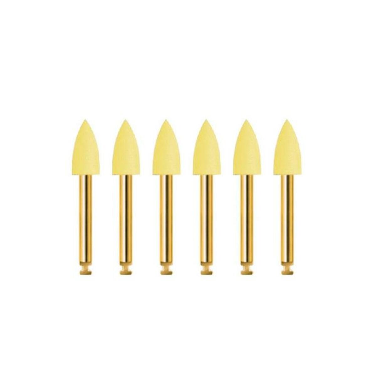Edenta TopGloss pointes à polir CA 10,0mm Ø 0,50 (flamme) - jaune