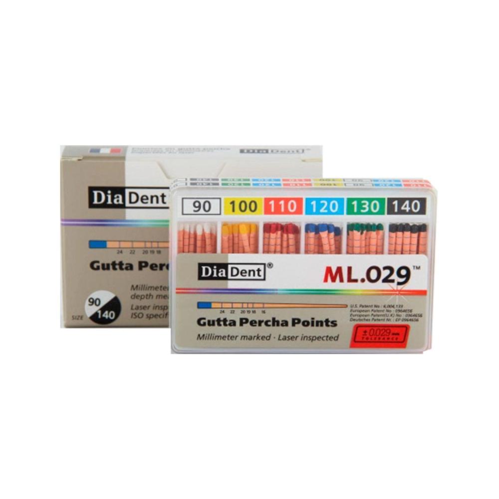 DiaDent Color Coded ML.029 Gutta Percha Points no.90-140 120 pcs