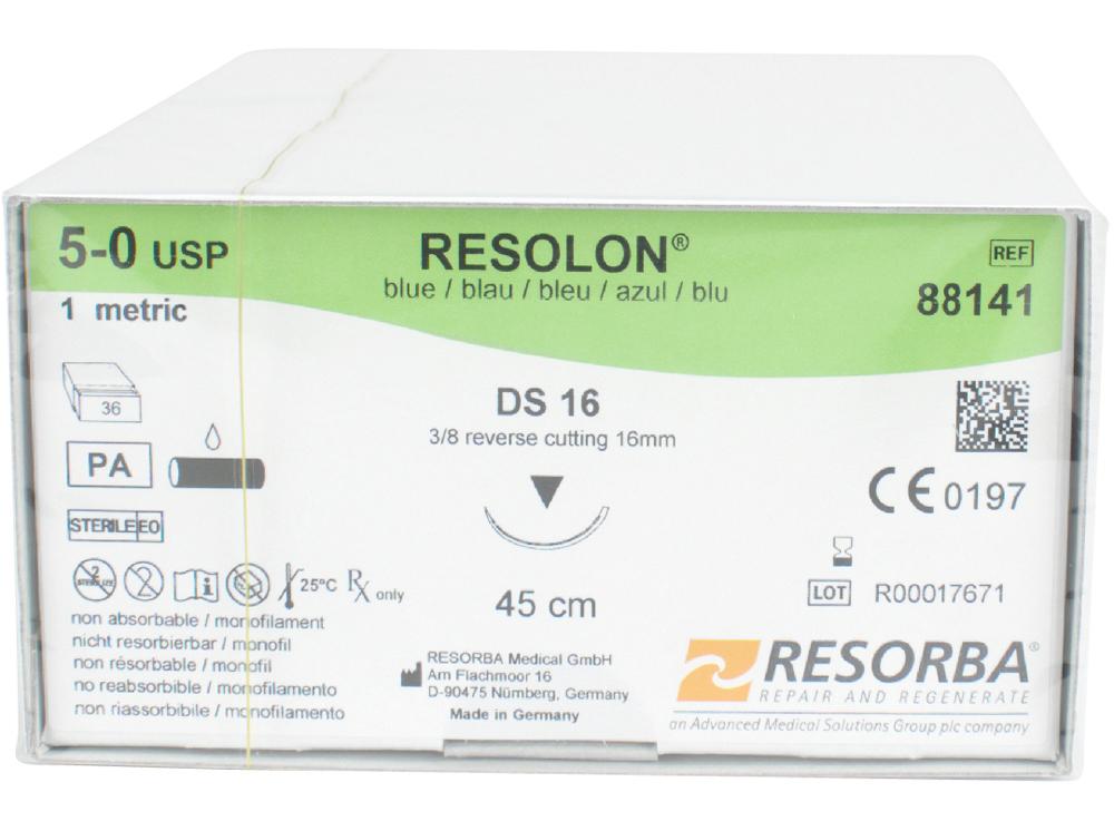 Resolon monofilament blauw 5/0 DS-16 3Dtz