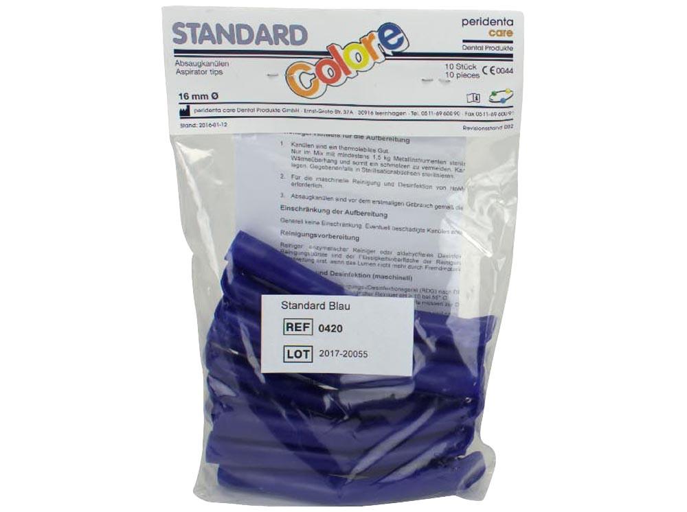 Zuigcanule std.colore blauw 10st