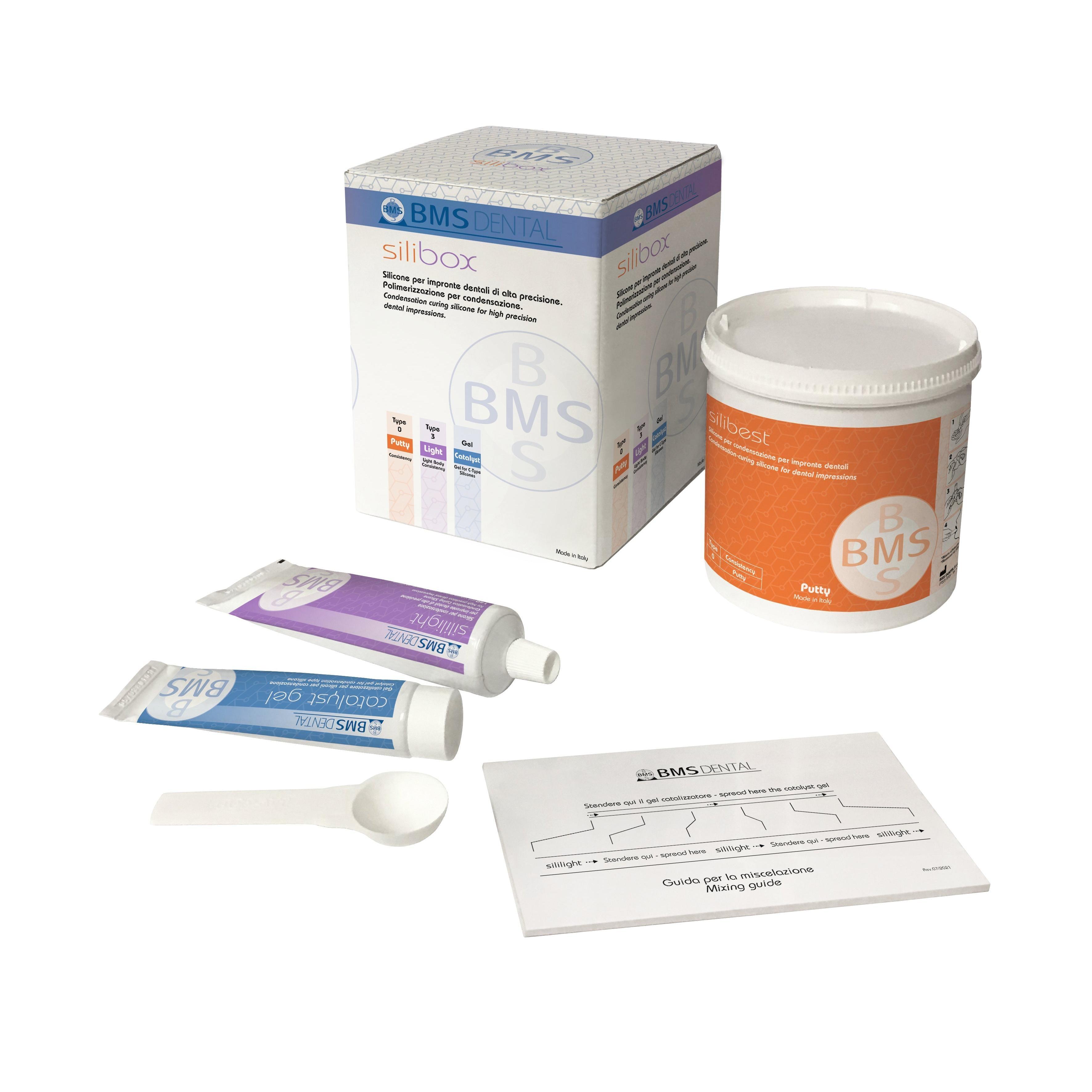 BMS Dental SILIBOX et SILIKIT silicone par condensation, set d'empreinte