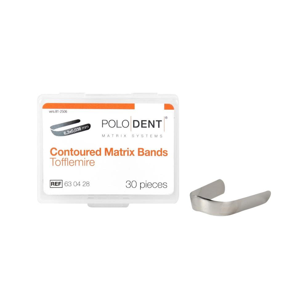 PoloDent Contoured matrixbandjes Tofflemire 6,3 mm/0,038 mm 30 stuks