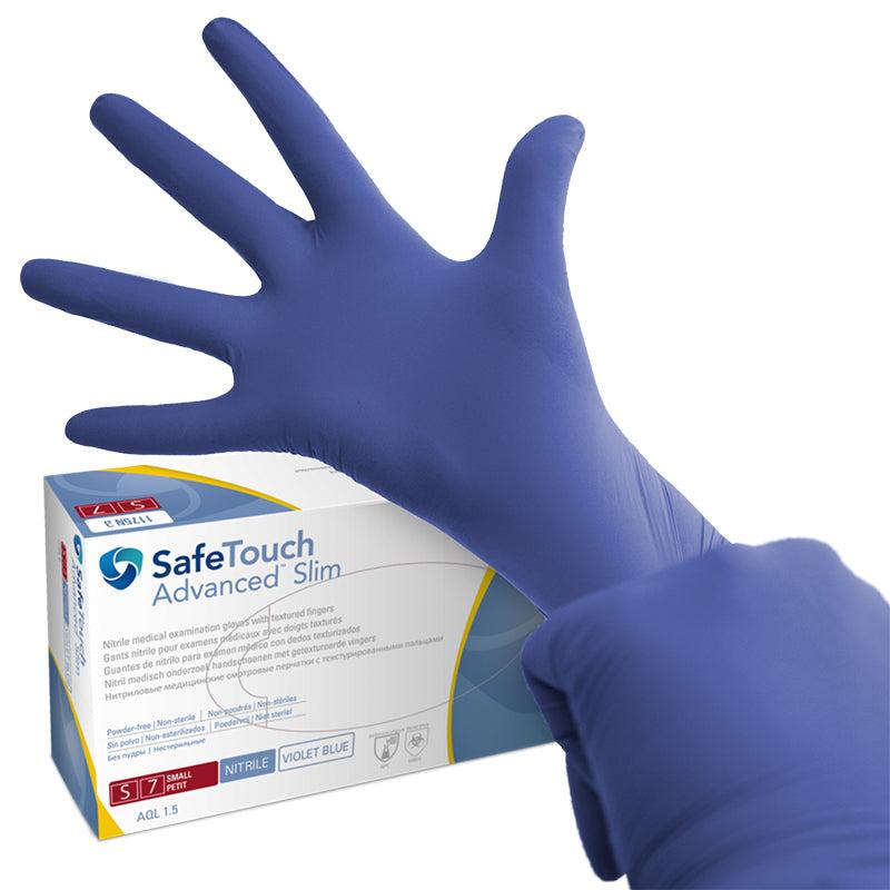 Medicom SafeTouch® Advanced Slim Blue gants nitrile non poudrés, plusieurs tailles (100 pcs)