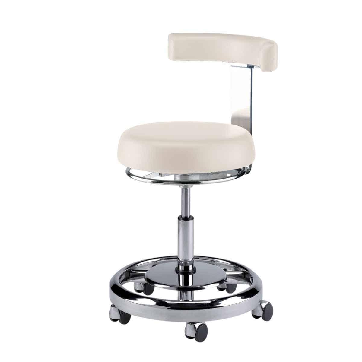 Euronda tabouret dentiste Onyx avec piètement métal, plusieurs couleurs