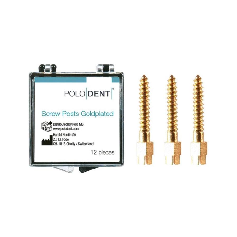 P.D. screw posts plaqués or L-4 12 pcs
