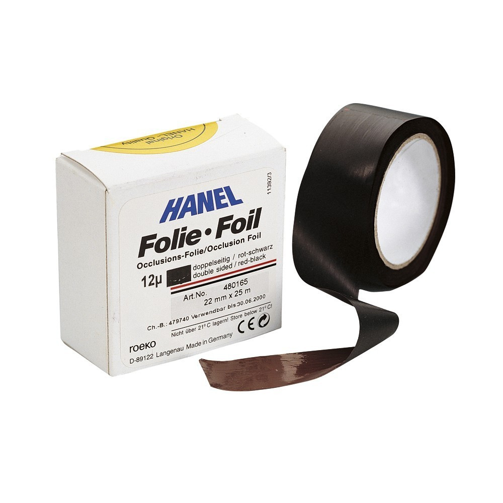 Hanel Feuille d'occlusion simple face 12µ en rouleau 22mmx25m