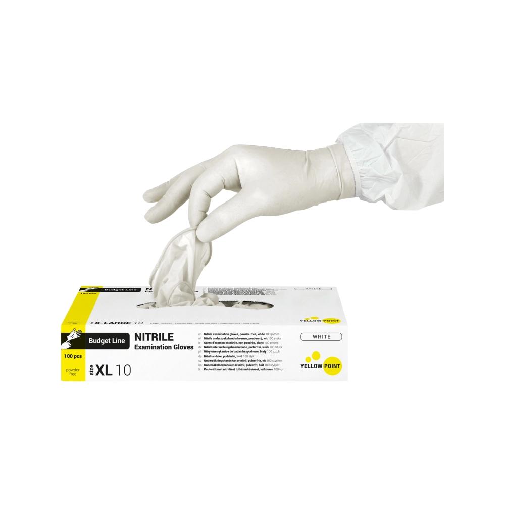 Yellow Point Budget Line Gants Nitrile non poudrés blanc x-large 100 pcs