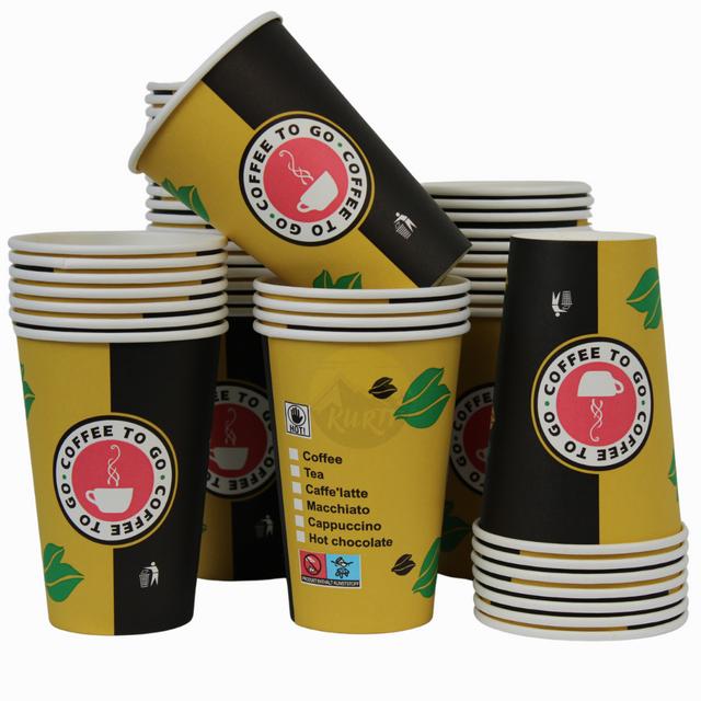 KURTT gobelets à café To Go jaune carton 300 ml / 12 oz (1000 pcs)