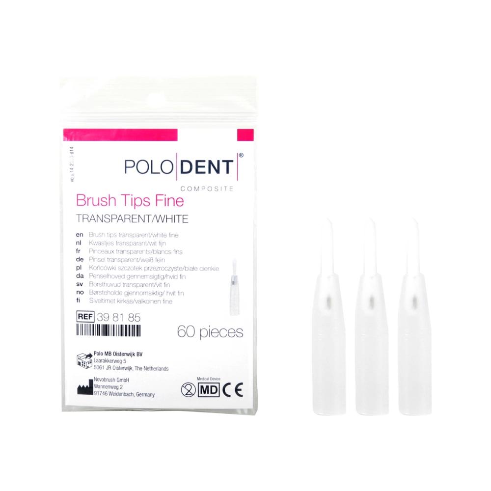 PoloDent Pinceaux transparents/blancs fins 60 pcs