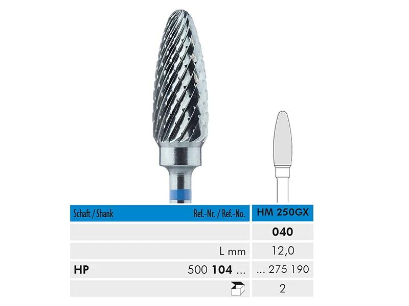 HM 250 GX HP 040 fraise en carbure de tungstene