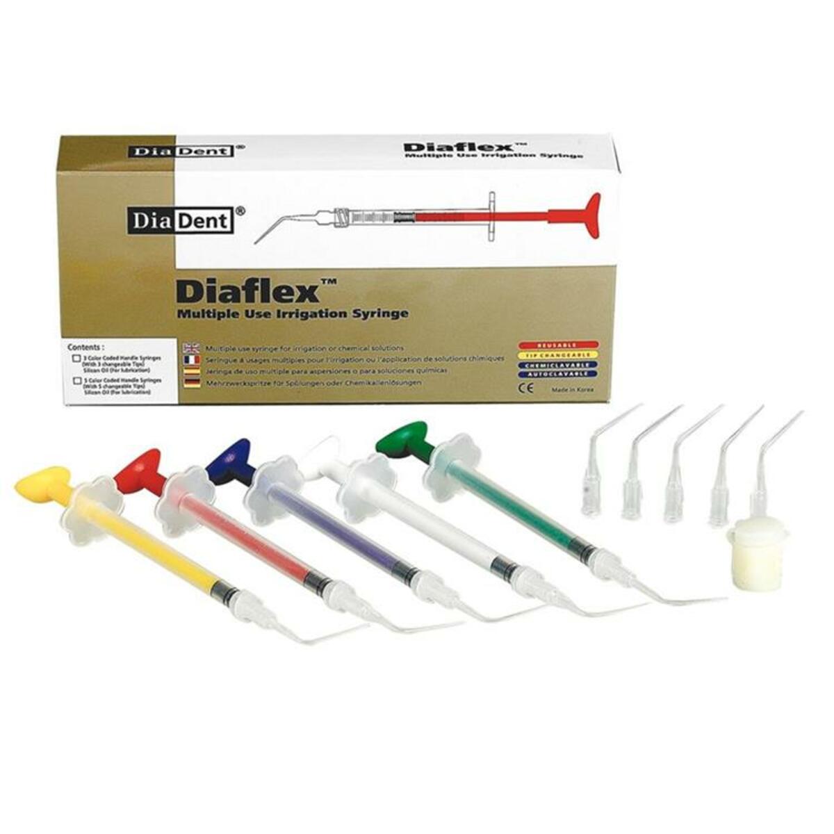 Diaflex™ V luer-lock seringue à usage multiple pour l'irrigation 5,5ml (jaune/rouge)