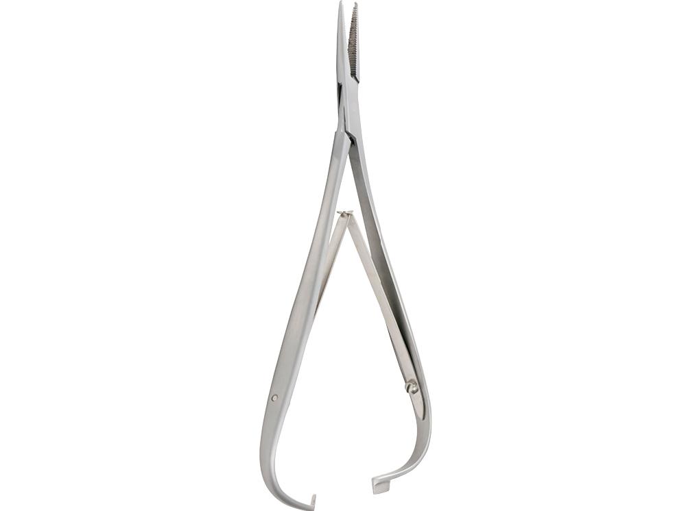 Porte-aiguille Mathieu orthodontique pour ligatures élastiques avec rainure, droit