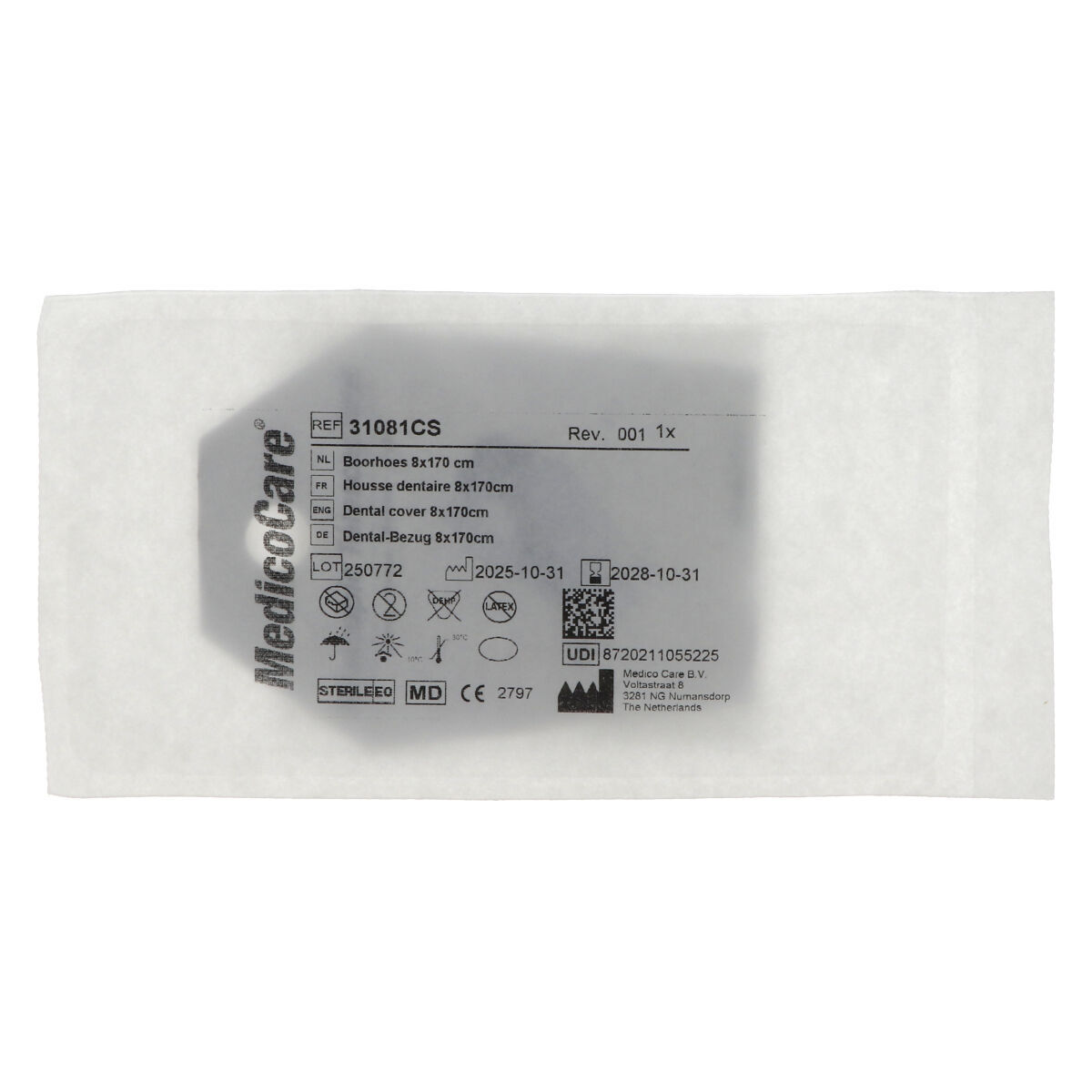 MedicoCare® gaine de forage stérile avec noyau carton 8x170 cm