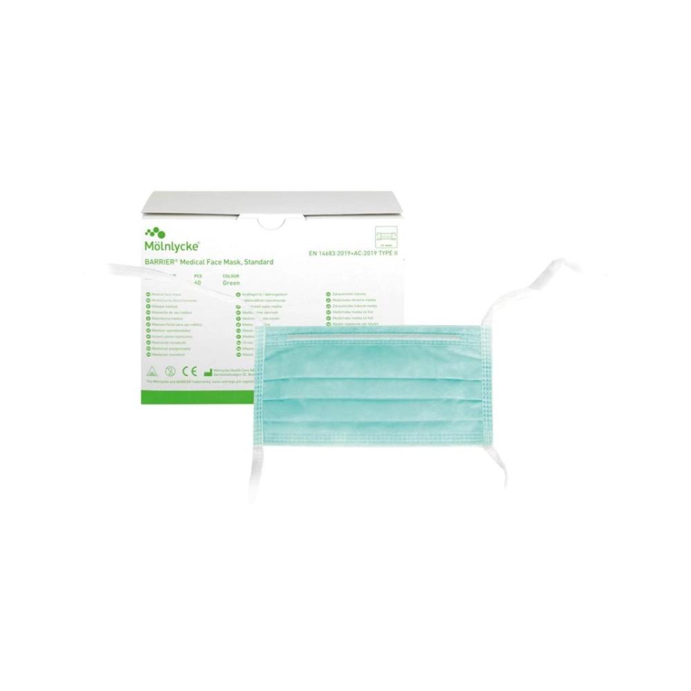 Mölnlycke Anti-Fog masques Type II avec cordelettes vert 60 pcs