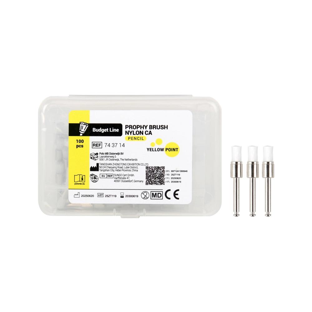 Yellow Point Budget Line Brossettes à polir pinceau blanc nylon CA 100 pcs