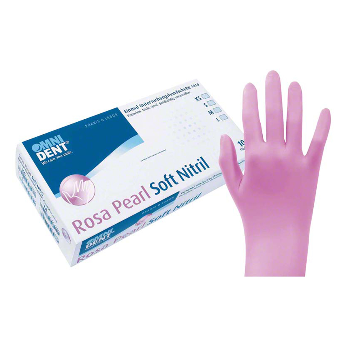 Omnident® Gants nitrile Pearl Soft sans poudre rose