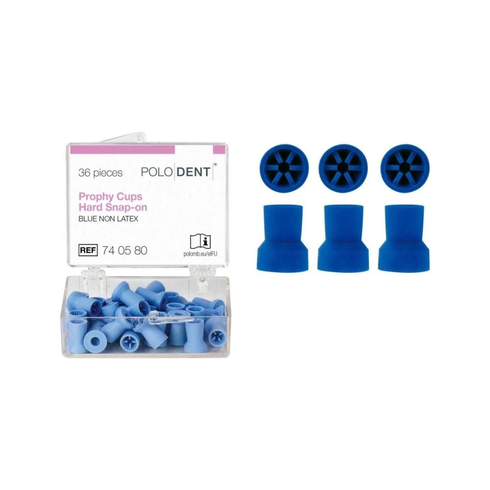 PoloDent Cupules à polir Non Latex bleu dure Snap-on 36 pcs