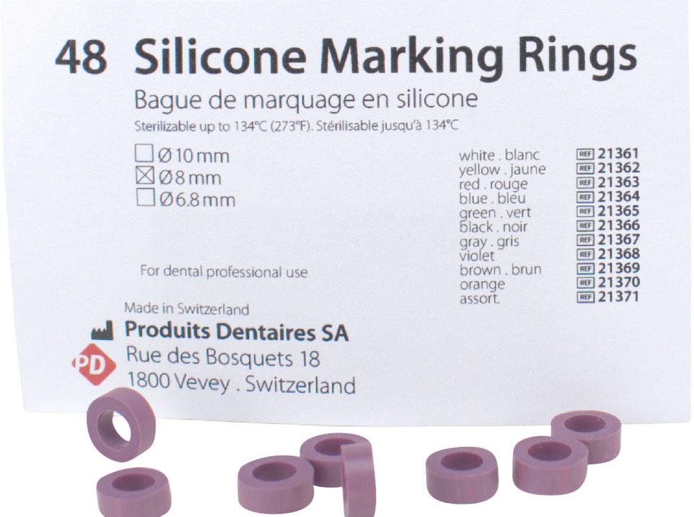 Anneaux silicone 8,0mm violet 48pcs