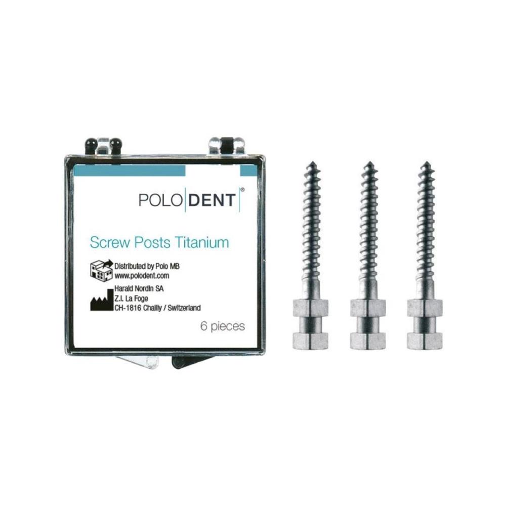 PoloDent Screw Posts titanium L-2 12x1,20 mm 6 stuks