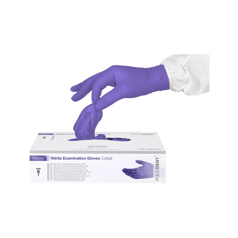 PoloDent Pearl nitrile non poudrés Kobalt small 100 pcs