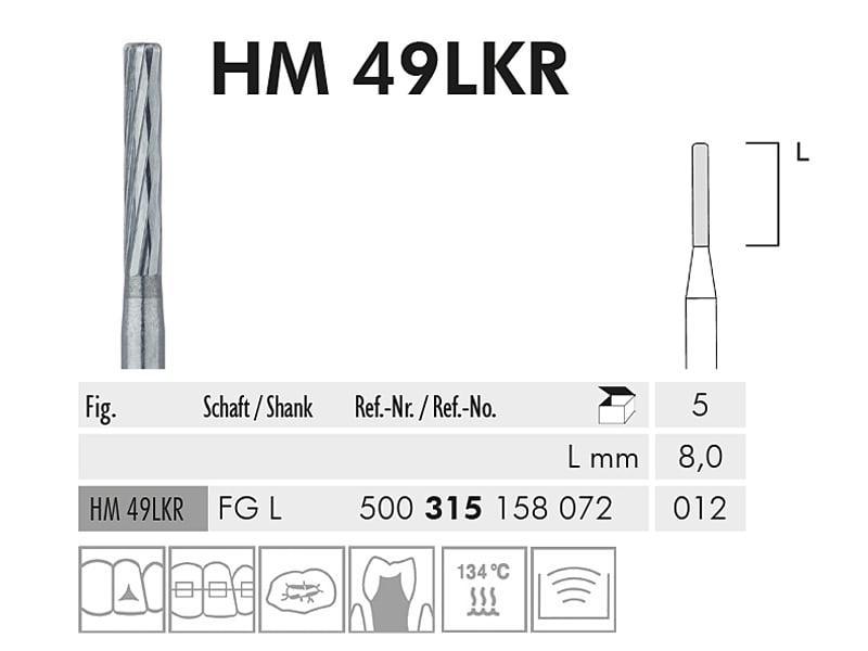 HM 49 LKR FG L 012 fraise en carbure de tungstène