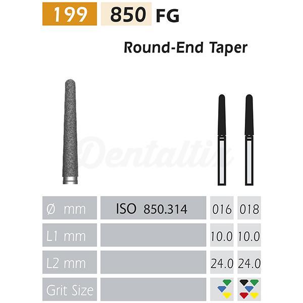 Fraise diamantée 850 FG conique ronde BADER (5 pcs)