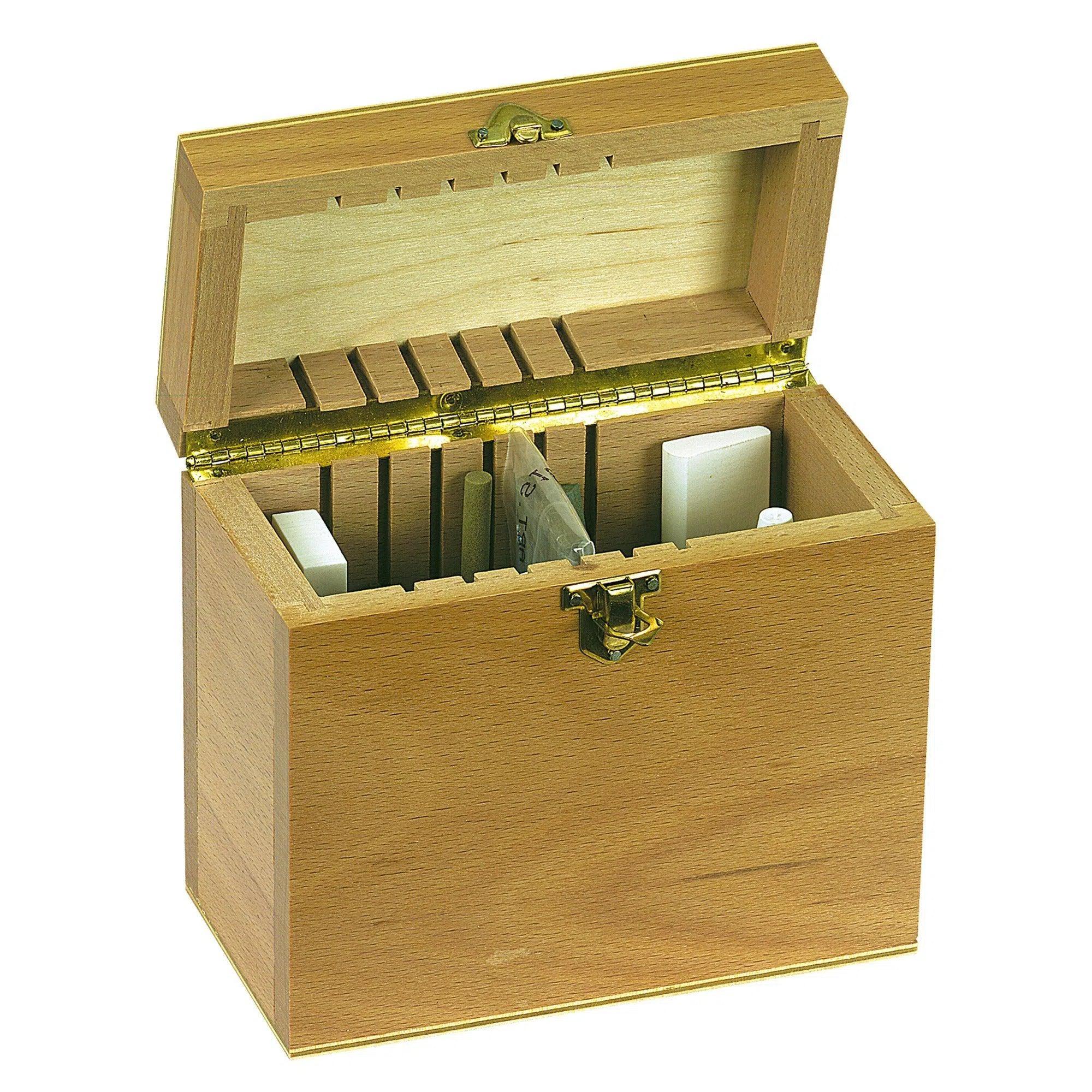 Coffret en bois Asa Dental avec pierres à aiguiser et huile