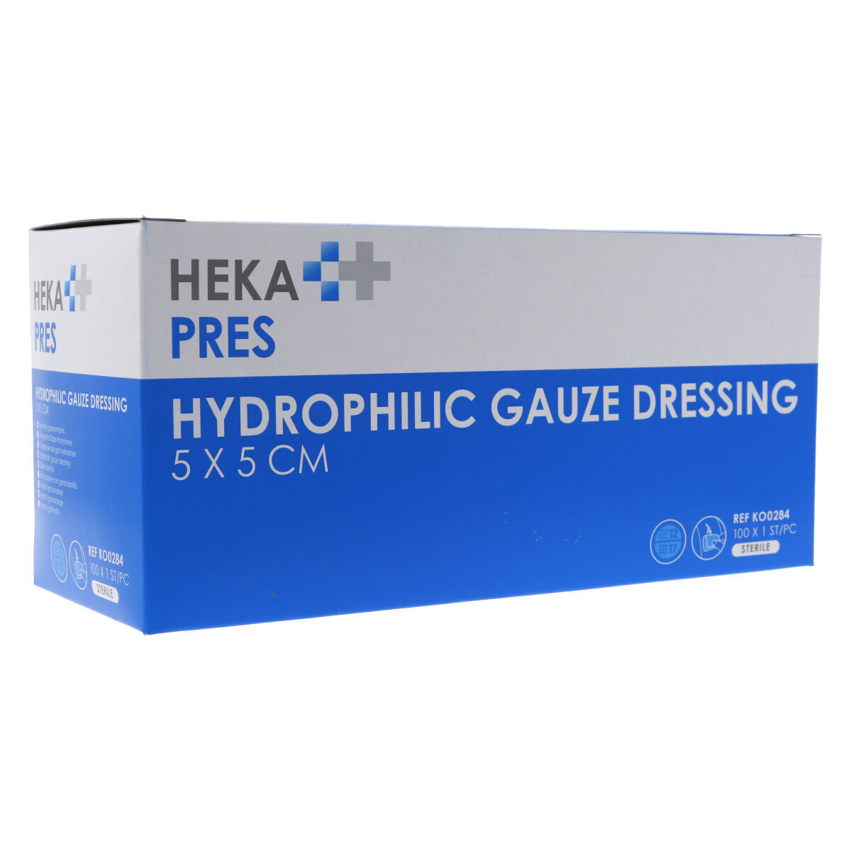 HEKA® Pres compresses de gaze hydrophiles stériles 5x5cm