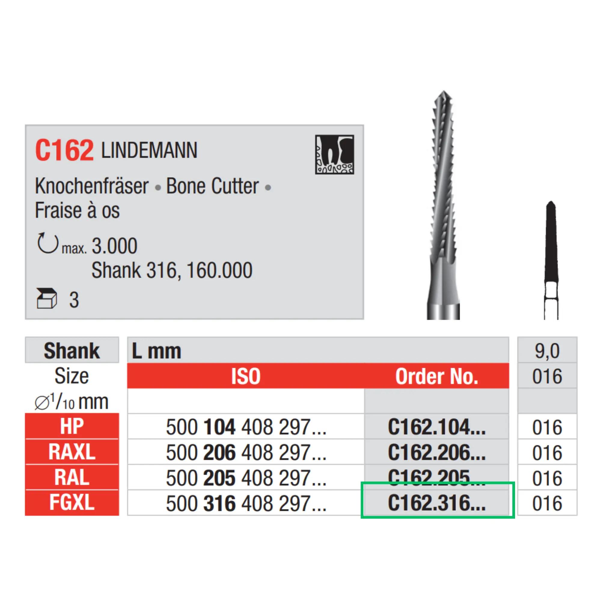 Chirurgie - LINDEMANN fraise à os #C162 HP (3)