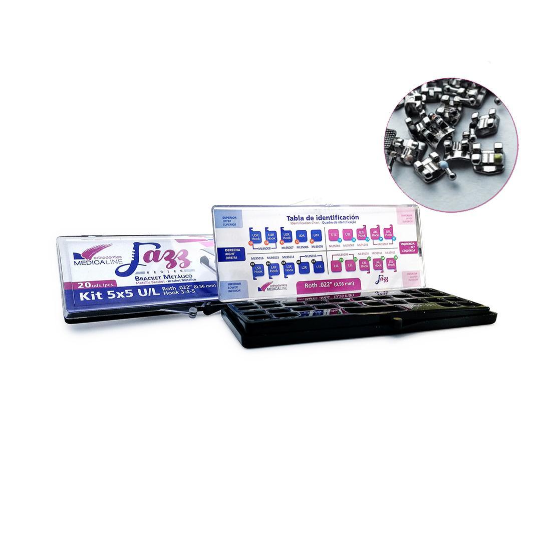 Jazz - MBT Metal Brackets Kit 0.22" 5-5 (20 pcs.)