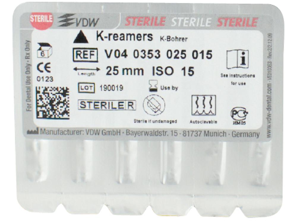 Foret K 53/ 15 25mm stérile 6pcs