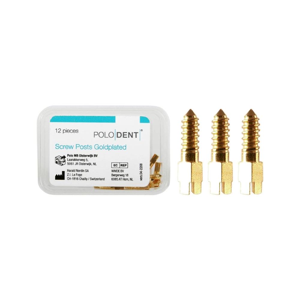 P.D. screw posts plaqués or S-6 12 pcs
