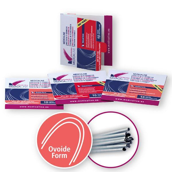 Arc super-élastique NiTi : arrondie Ovoide Form (10 PCs)