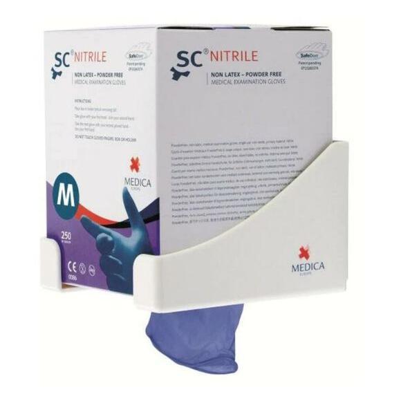 Medica RVS Handschoenen Wandhouder Voor 1 Binnendoos Wit (Cuff)