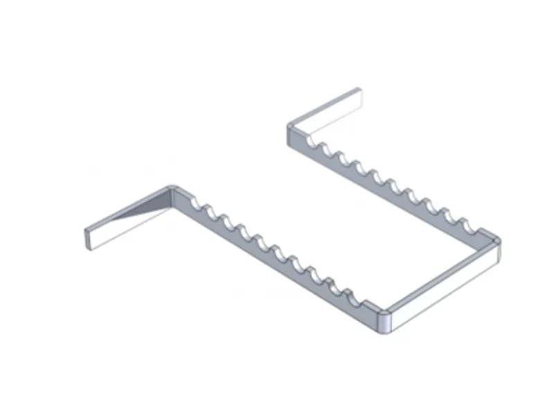 Porte-instrument alu pour 10 instruments 18x14cm