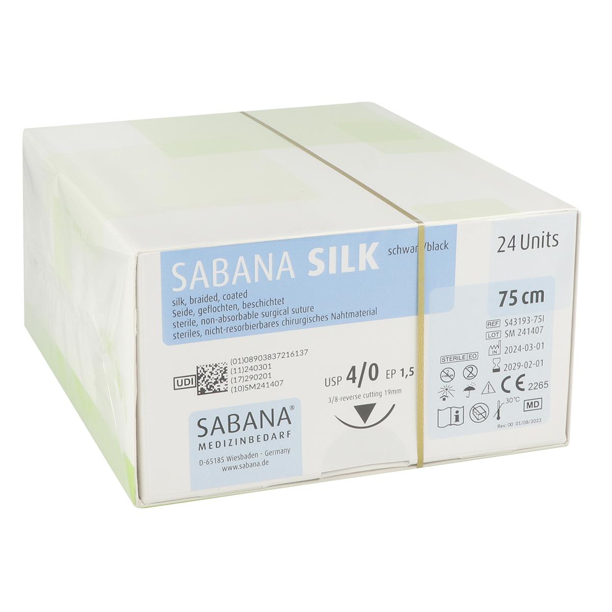 Sabana Silk fil de suture DS-19 USP 4-0 triangulaire - 75 cm