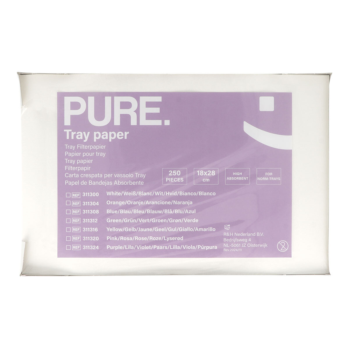 PURE Traypapier voor norm-trays 18x28cm
