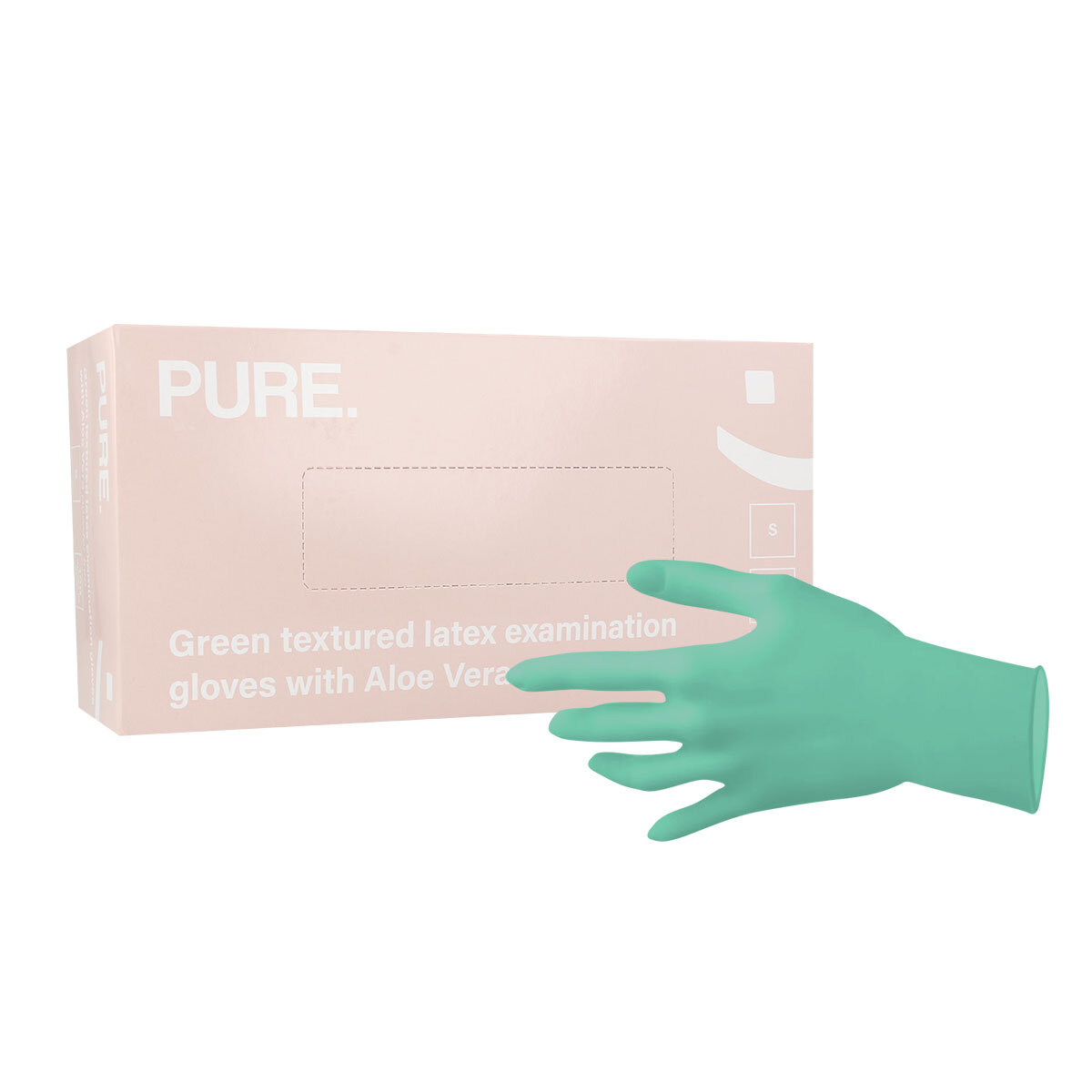 PURE AloeCare gants d'examen non poudrés latex vert