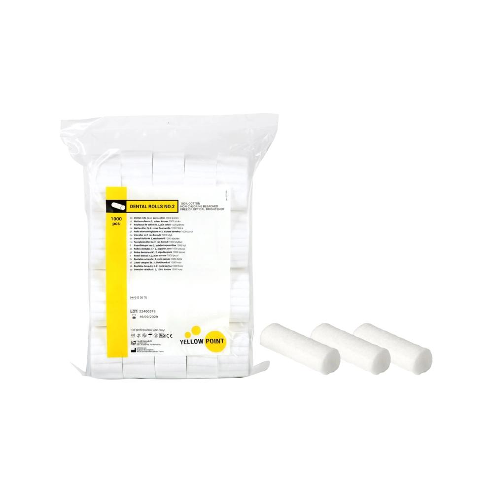 Yellow P. roul. de coton no.2 1000 pcs