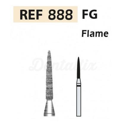 Fraise diamantée 888 FG en forme de flamme (5 pièces)