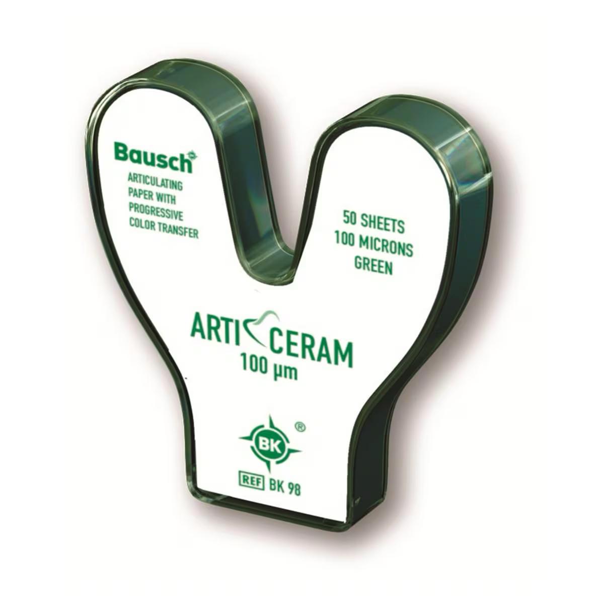 Papier à Articuler Arti-Ceram 100µ Vert - Forme Fer à Cheval (50 feuilles)