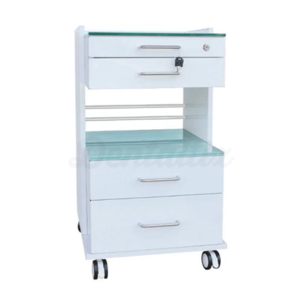 Chariot de cabinet dentaire avec double plan de travail