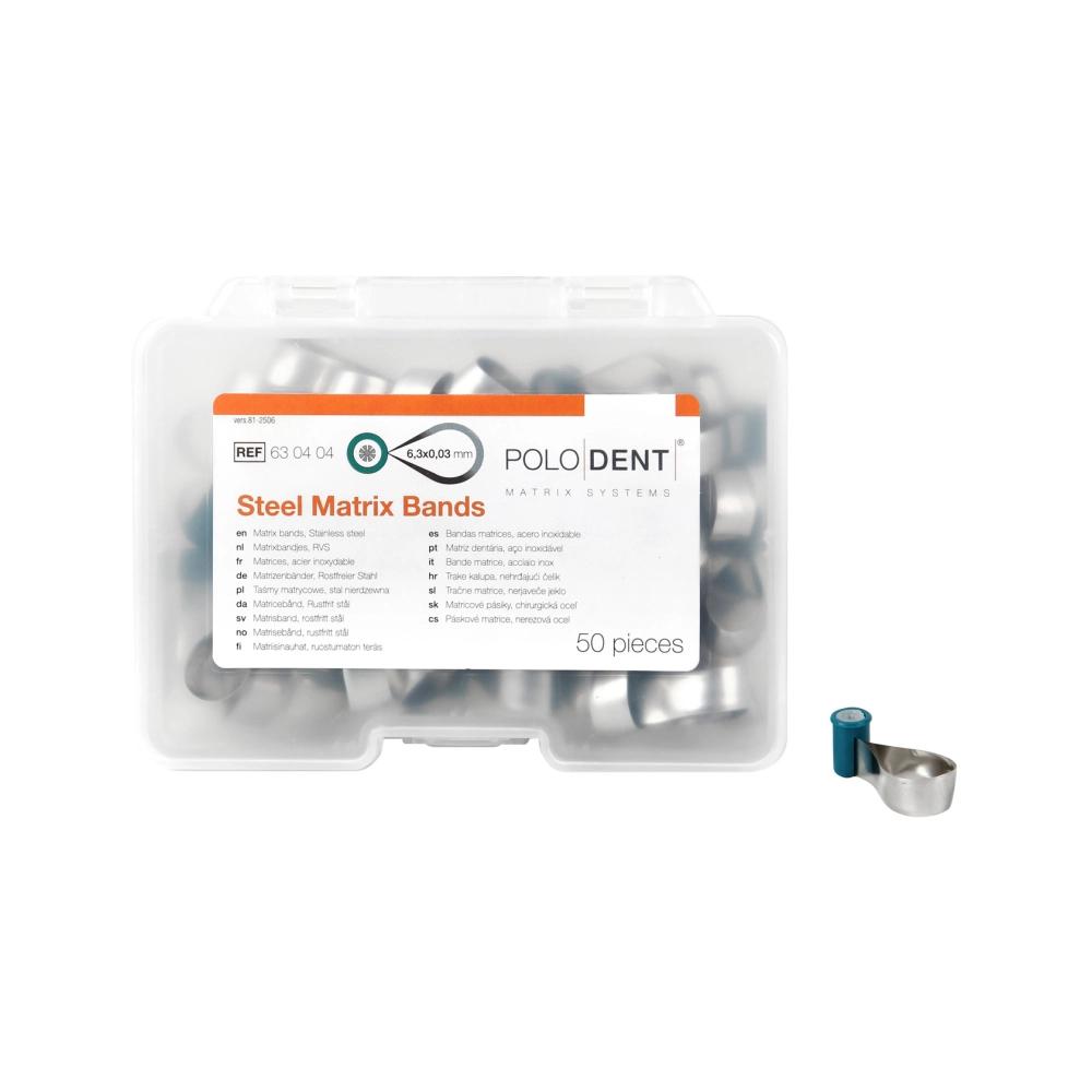 PoloDent Matrices acier inoxydable 6,3x 0,03 mm 50 pcs