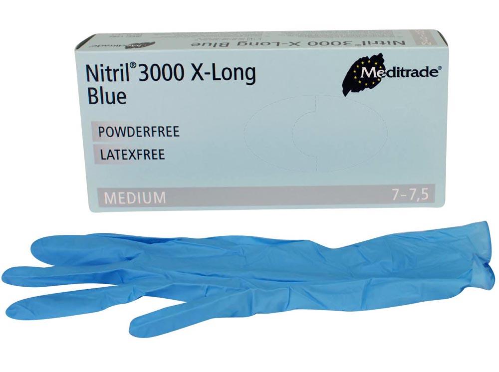 Nitril 3000 pdfr maat M blauw x-lang 100st