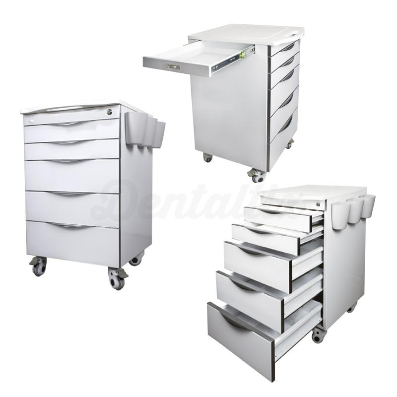 Trolley met tandheelkundige kasten