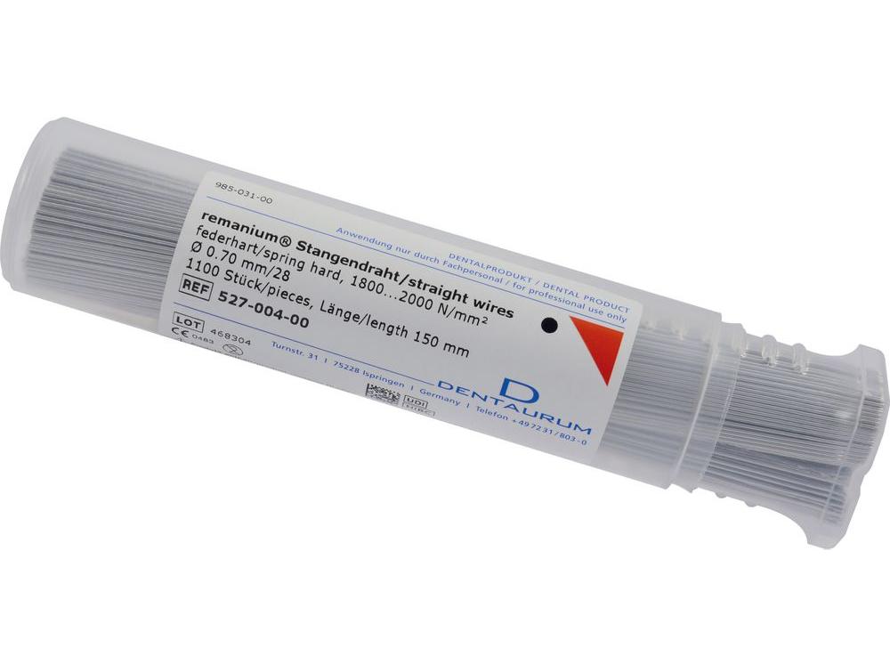 Fil en tiges remanium®, rond 0,70 mm / 28, dur-élastique
