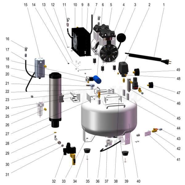 Luchtinlaatfilter voor olievrije zuigercompressoren