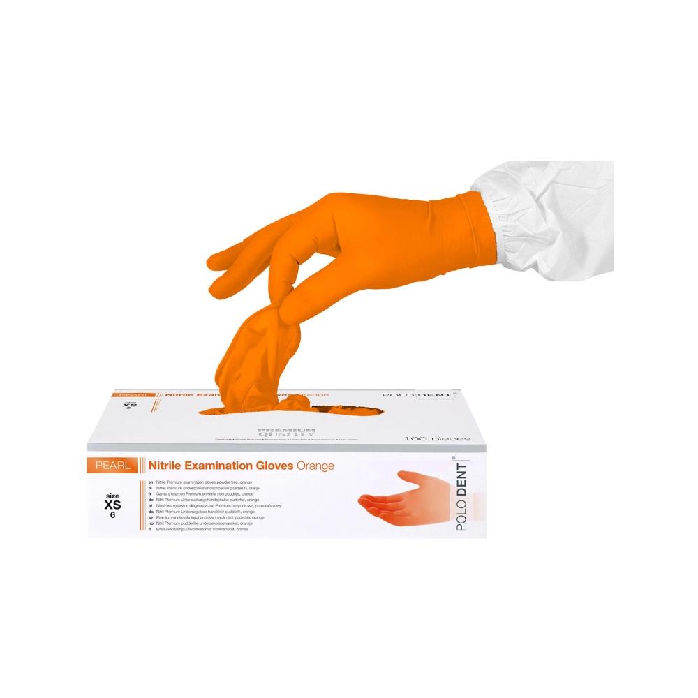 PoloDent Pearl nitrile non poudrés orange x-small 100 pcs