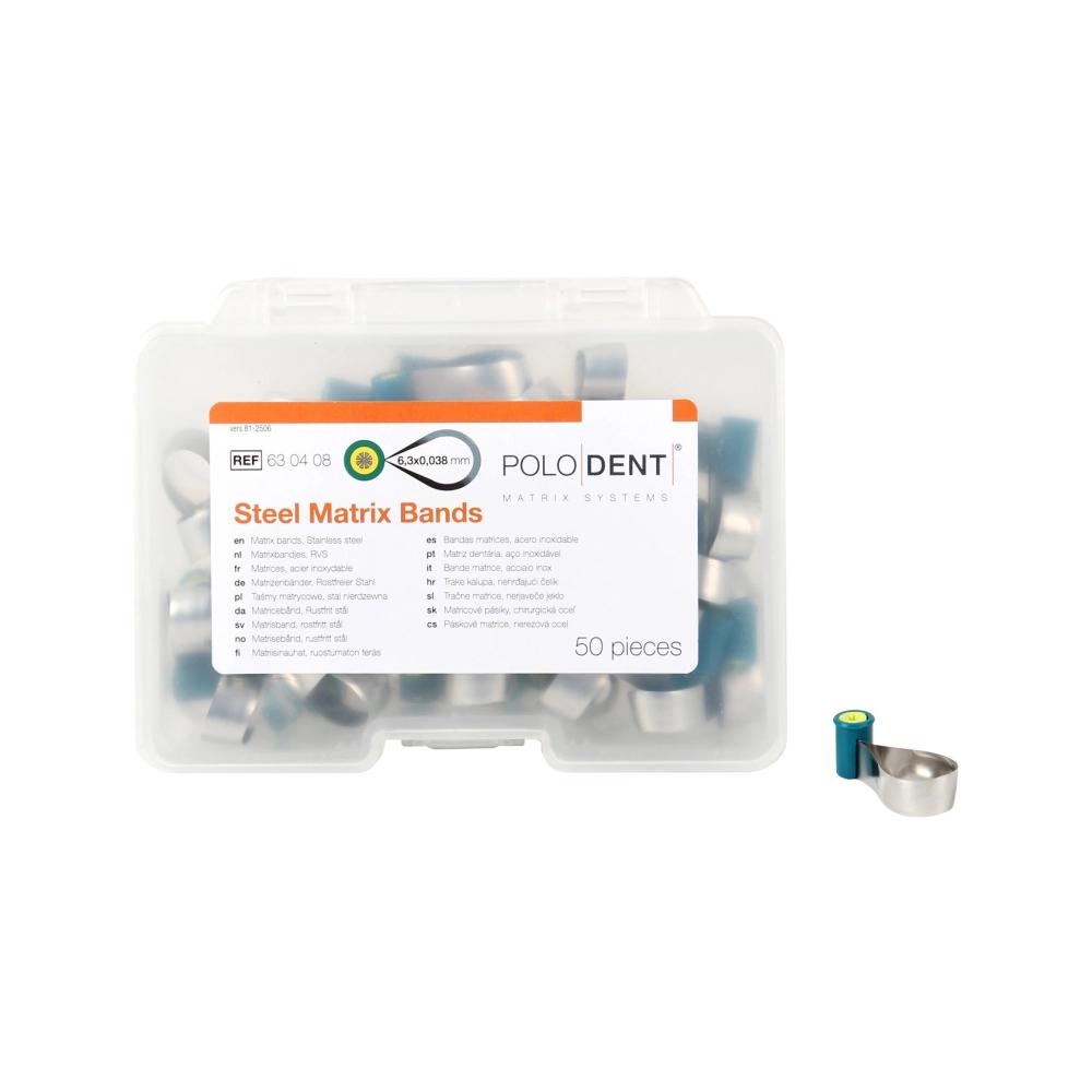 PoloDent Matrices acier inoxydable 6,3x 0,038 mm 50 pcs