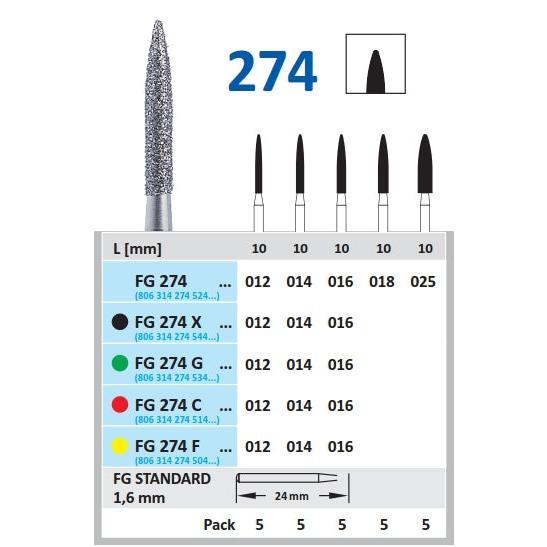 Fraises Diamant Fg274G012 5 Pcs